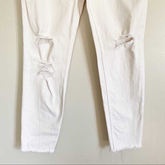 FREE PEOPLE Lacey Stilt Distressed Jeans White 27 - Picture 7 of 15